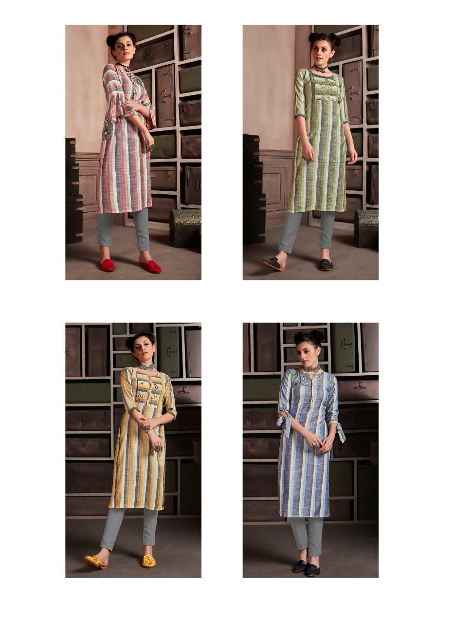 PK FASHION RAINBOW VOL-3 Latest fancy Casual Wear Heavy Cotton Linen Hand loom With Kalimudi Hand Work Kurti With Bottom Collection